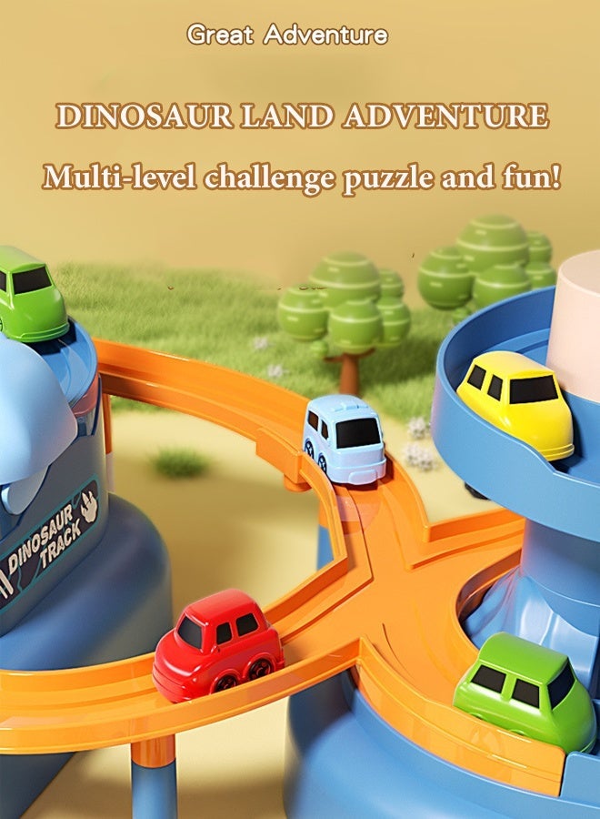 Kid Car track toy, Children Sliding Motor Racing Track Toy Car Game Ramp Racers With 6 Cars,  Gliding Car Track Fall-Proof And Crashworthiness Plastic Material,  Fun Creative Car Ramp Track Toys, Kids Ages 3+Toddlers Building Track Car Playset Parking Lot Toys Birthday Gifts Party Games - Image 4